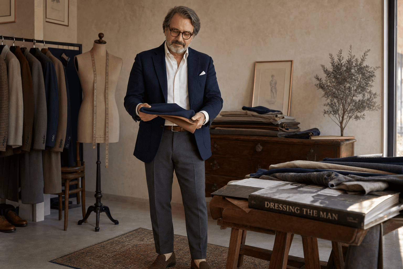 Editorial atelier scene — the world of Valetti